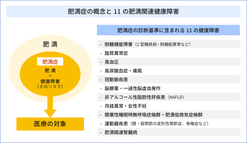 肥満症の概念と11の肥満関連健康障害